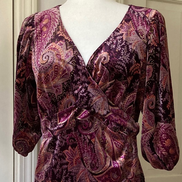 Velour Top with Gold Glitter NEVER WORN SZ L - Picture 2 of 10